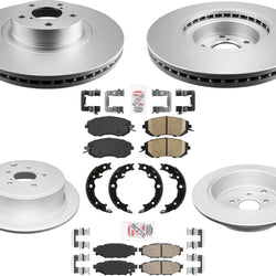 AmeriBRAKES Coated Front & R Disc Brake Rotors & Pads For 14-18 Subaru Forester