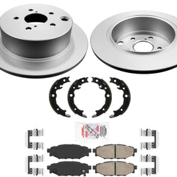 AmeriBRAKES Coated REAR Disc Brake Rotors & Pads For 14-18 Subaru Forester