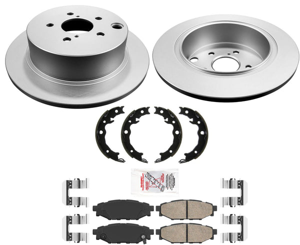 AmeriBRAKES Coated REAR Disc Brake Rotors & Pads For 14-18 Subaru Forester