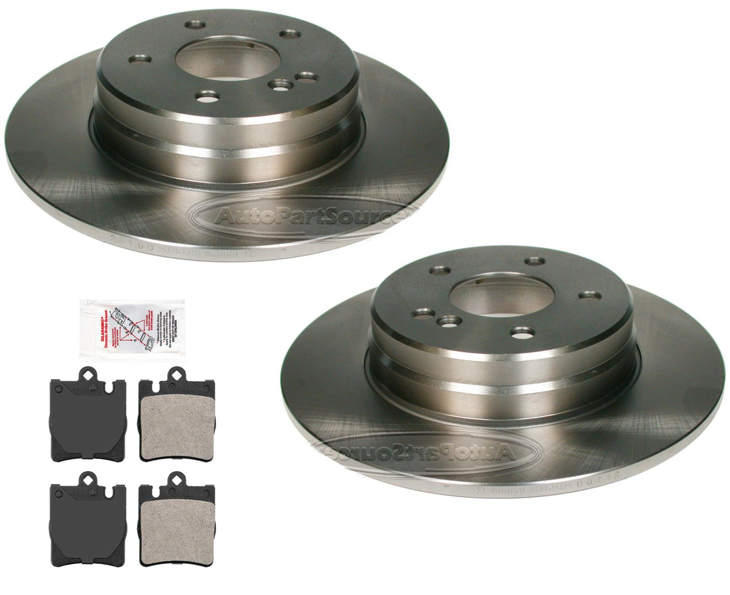 Rotores de freno de disco trasero y pastillas de freno para Mercedes Benz C240 ​​4Matic 2001-2005