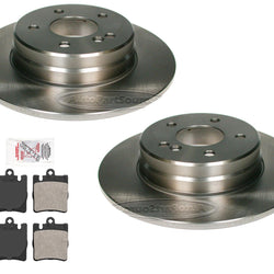 Rear Disc Brake Rotors & Brake Pads For 2001-2005 Mercedes Benz C240 4Matic