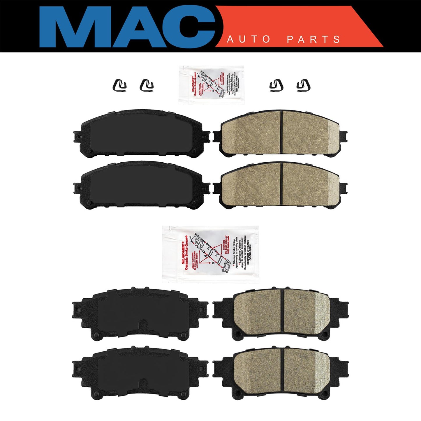 Pastillas de freno cerámicas delanteras + traseras para Toyota Sienna Highlander RX350 RX450h