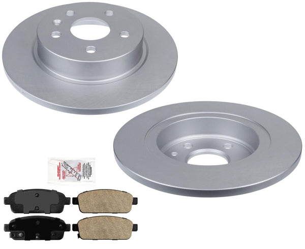 Rear Brake Rotors Ceramic Disc Brake Pads Fits 10-15 Cruze 12-15 Sonic 1.4L 1.8L