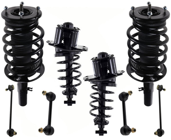 Front & Rear Complete Struts & Links For 08-2009 Ford Taurus Front Wheel Drive