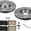 Front Disc Brake Rotors & Semi Metallic Pads W/ Sensor for 2014,15,17 Audi Q5
