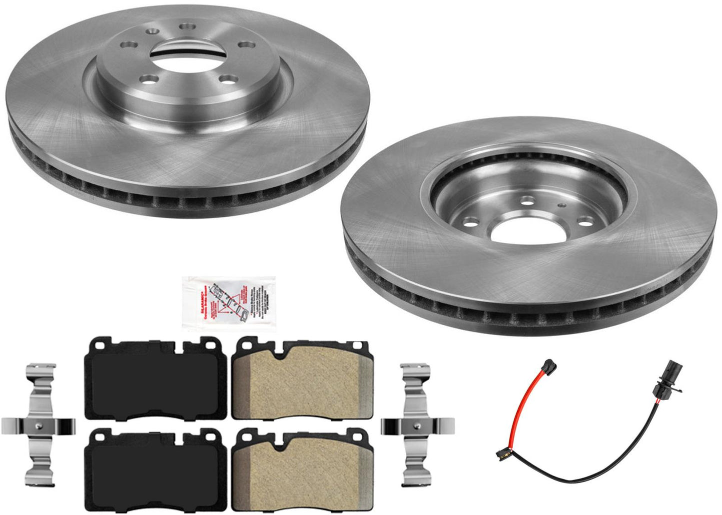 Rotores de freno de disco delantero y pastillas semimetálicas con sensor para Audi Q5 2013 y 2016