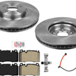 Front Disc Brake Rotors & Semi Metallic Pads W/ Sensor for 2013 and 2016 Audi Q5