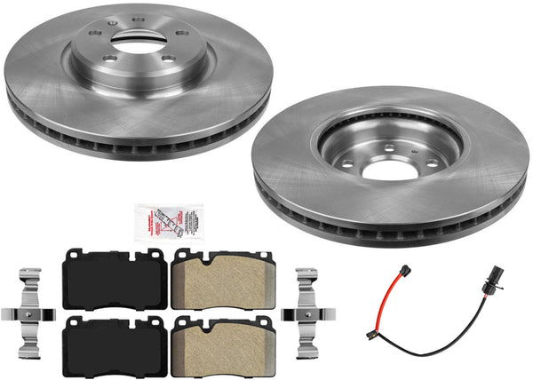 Front Disc Brake Rotors & Semi Metallic Pads W/ Sensor for 2013 and 2016 Audi Q5