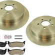 Rear Disc Brake Rotors & Semi Metallic Pads for 03-11 Lincoln Town Car Limousine