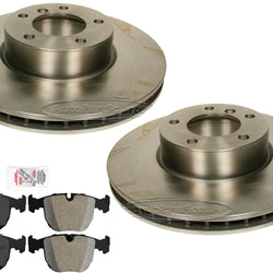 Front Disc Brake Rotors & Semi Metallic Pads for 2001-2003 BMW 530i