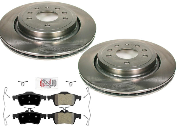 Rear Disc Brake Rotors & Semi Metallic Pads for 2010-2011 Saab 9-3X