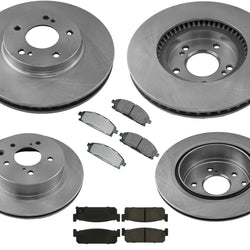Front & Rear Brake Disc Rotors & Ceramic Brake Pads For 1997-2001 Infiniti Q45