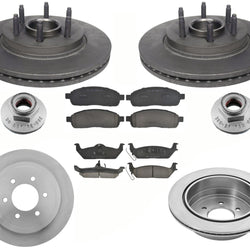 Rotores y pastillas de freno con cojinete de buje delantero solo con tracción en 2 ruedas, 8 piezas para Mark LT 06-08