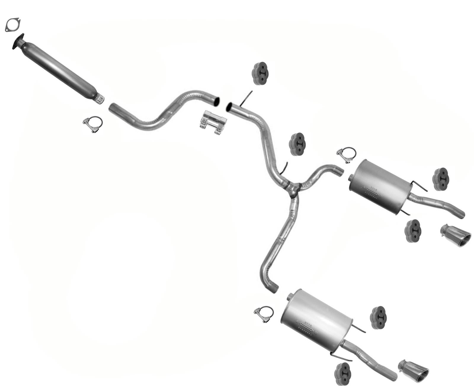 Tubo de extensión de resonador, silenciador trasero doble para Chevrolet Impala SS V8 06-2009