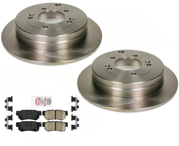 Rear Disc Brake Rotors & Ceramic Brake Pads For 2006-2009 Hyundai Azera