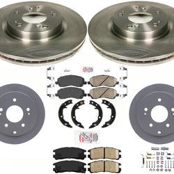 F&R Balanced Disc Brake Rotors & Ceramic Pads Fits 06-12 Mitsubishi Eclipse 2.4L
