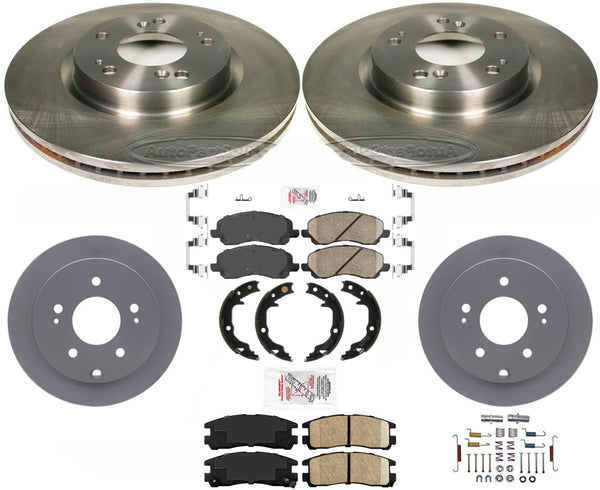 F&R Balanced Disc Brake Rotors & Ceramic Pads Fits 06-12 Mitsubishi Eclipse 2.4L
