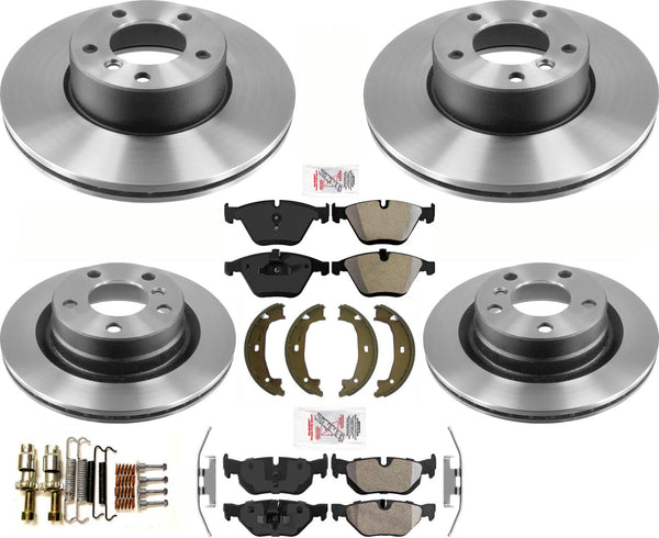 Para 08-12 BMW 328i Rueda Trasera Coupé Sedan Rotores de Freno Pastillas Semi Metálicas