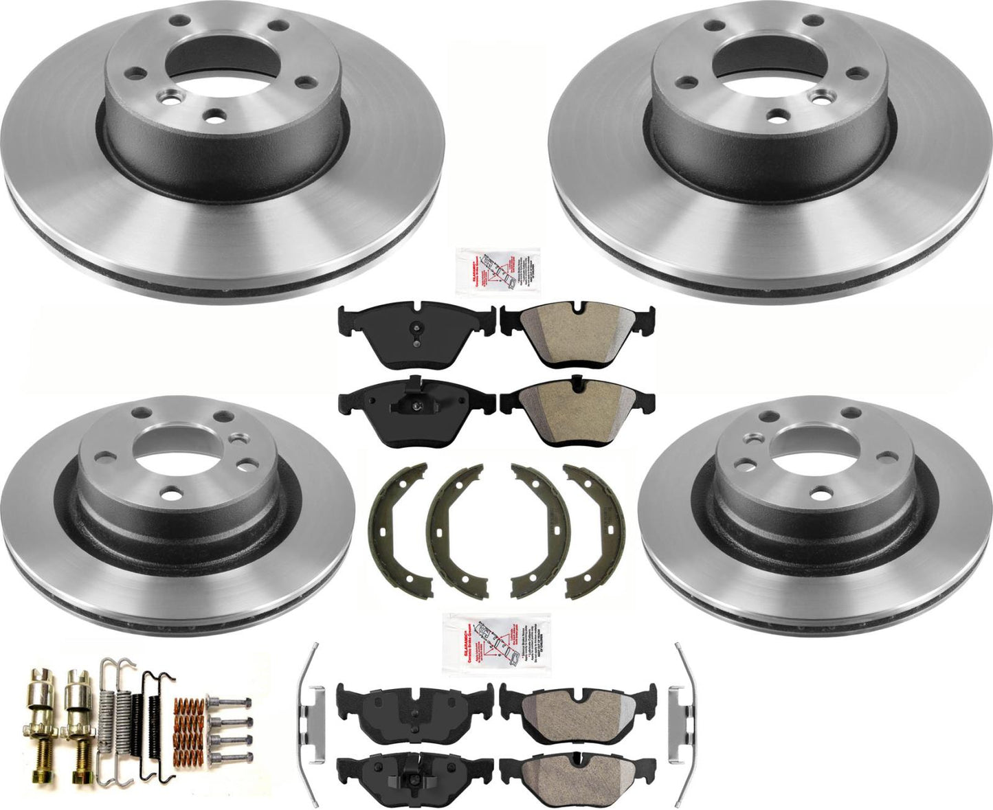 Para 09-13 BMW 328i X Drive 3.0L rotores de freno de disco delantero trasero pastillas semimetálicas