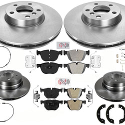 Para rotores de freno de disco delantero BMW X5 3.0L 2007-2018 y pastillas semimetálicas AmeriPro