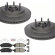 Fits 2004-08 Ford F150 2 Wheel Drive Front Hub Bearing Brake Rotors & Brake Pads