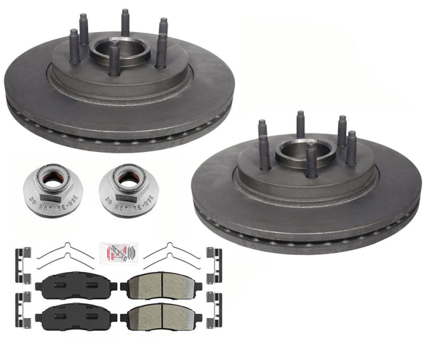 Se adapta a rotores de freno y pastillas de freno con cojinete de buje delantero con tracción en 2 ruedas Ford F150 04-08