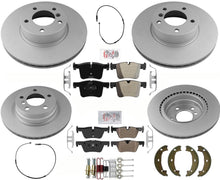 F&R GEO Coated Disc Brake Rotors Pads Parking Shoes For BMW 320i 2013 2015 2018