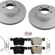 Front GEO Coated Disc Brake Rotors Pads Parking Shoes fits 2013-2018 BMW 320i