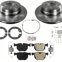 Para BMW X5 2007-2018 3.0L rotores de freno de disco trasero y pastillas semimetálicas AmeriPro