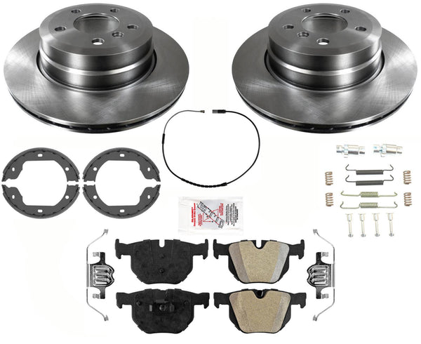 Para BMW X5 2007-2018 3.0L rotores de freno de disco trasero y pastillas semimetálicas AmeriPro