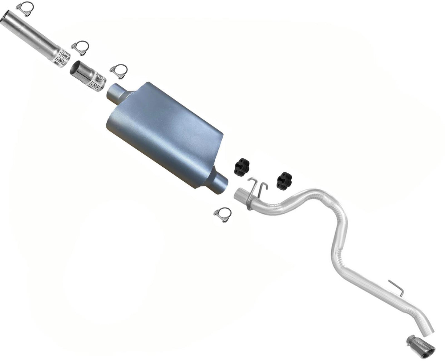 Tubo de escape de silenciador de aluminio de rendimiento de escape para Jeep Wrangler 1987-1996