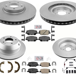 Disc Brake Rotors Pads Park Shoe fits 19-20 Hyundai Santa Fe Dual Piston Caliper