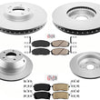 Front & Rear GEO Coated Disc Brake Rotors Ceramic Pads For 2015-2021 Kia Sedona