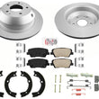 REAR GEO Coated Disc Brake Rotors Pads Parking Shoes for 10-12 Hyundai Santa Fe