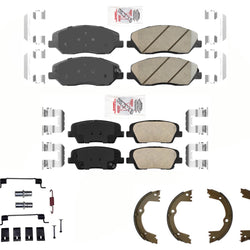 AmeriPRO Ceramic Brake Pads Parking Shoes Hardware For 2013-16 Hyundai Santa Fe