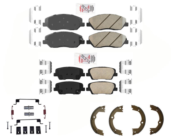 AmeriPRO Ceramic Brake Pads Parking Shoes Hardware For 2013-16 Hyundai Santa Fe