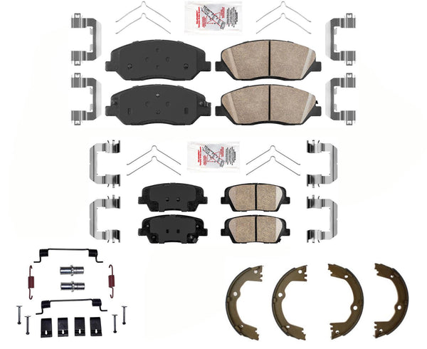 AmeriPRO Pastillas de freno de disco de cerámica zapatos de estacionamiento para Hyundai Santa Fe 2017-2018
