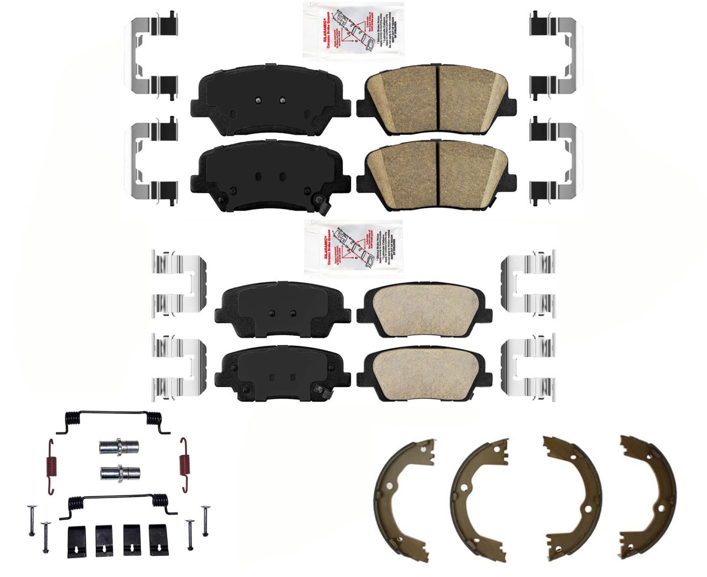 AmeriPro Pastillas de freno de disco de cerámica zapatos de estacionamiento para Hyundai Santa Fe Sport 13-16