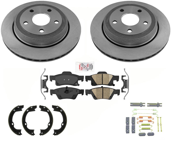 Coated Vented Disc Brake Rotors and Brake Pads Fits Jeep GRAND CHEROKEE 2011-21