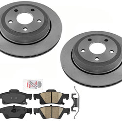 Fits Jeep Grand Cherokee 2011-21 Coated Vented Disc Brake Rotors and Brake Pads