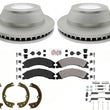 Coated Rear Disc Brake Rotors and Fleet Brake Pads Parking 08-19 for Ford E450