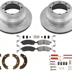 Coated Rear Disc Brake Rotors and Fleet Brake Pads Parking 99-04 Ford F350 Super