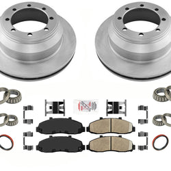 Front Brake Rotors & Brake Pads Seals For Ford F150 2002-2003 Rear Wheel Drive