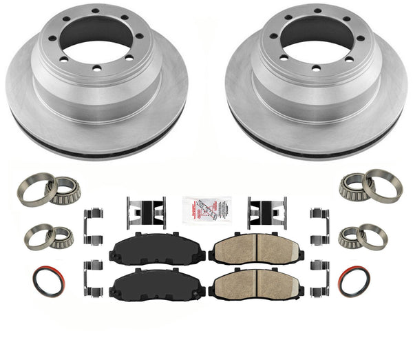 Front Brake Rotors & Brake Pads Seals For Ford F150 2002-2003 Rear Wheel Drive