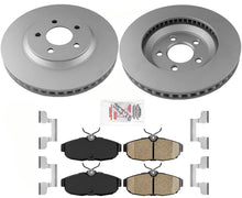 AmeriBRAKES Rotores y pastillas de freno de disco trasero recubiertos para Ford Mustang GT 2005-2010