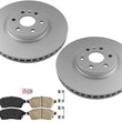 Front AmeriBRAKES GEO Coated Disc Brake Rotors & Pads For 2010-16 Cadillac SRX
