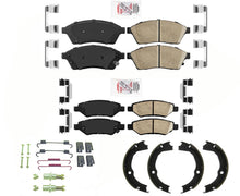 AmeriPRO Pastillas de cerámica para freno de estacionamiento, resortes para Cadillac SRX 2010-2016