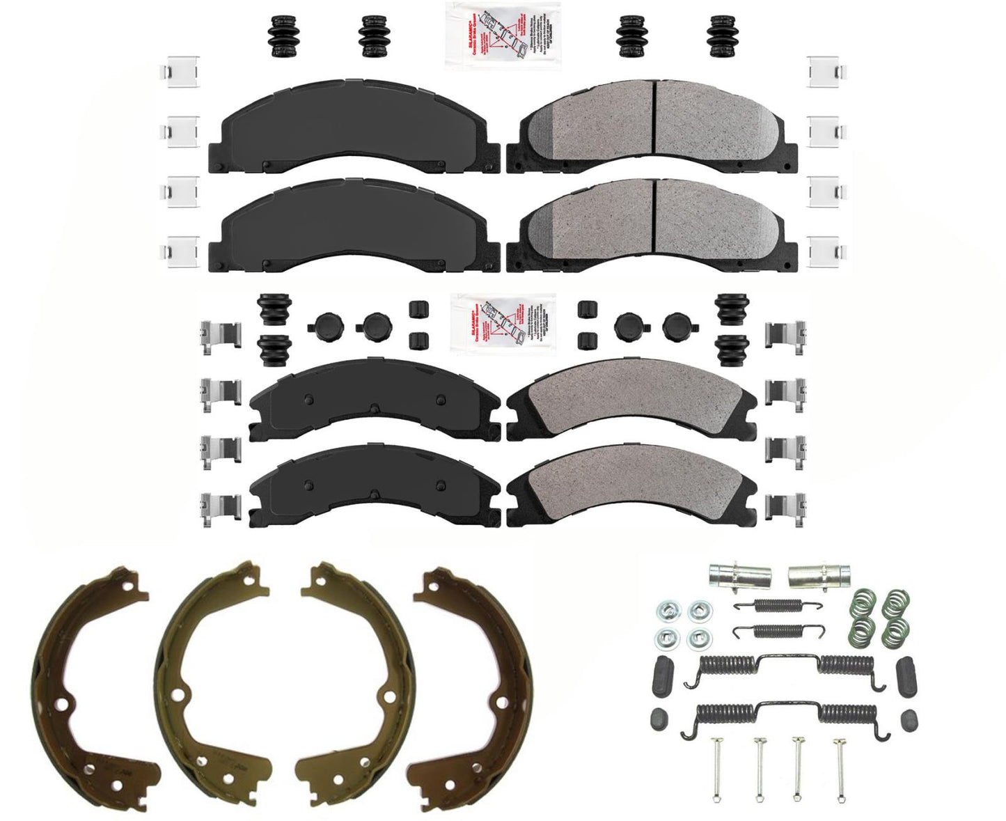 Semi Metallic Brake Pads Parking Brake Shoes Springs Fits 08-22 E450 Super Duty - Photo 1