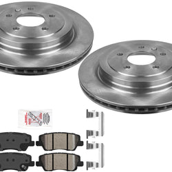 Rear Disc Brake Rotors & Ceramic Brake Pads for 2013-2019 Cadillac ATS