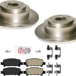 Rotores de freno de disco trasero y pastillas de freno semimetálicas para Subaru Baja 2003-2006
